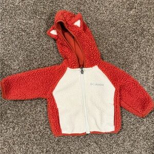 Columbia Red and White Baby Fleece Jacket